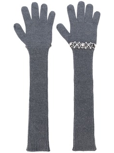 Nº21 перчатки с ребристой фактурой с украшением из пайеток
