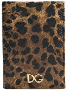 Dolce & Gabbana обложка для паспорта с леопардовым принтом