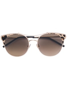 Jimmy Choo Eyewear круглые солнцезащитные очки с леопардовым принтом