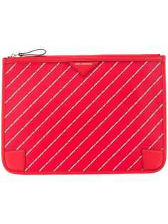 Karl Lagerfeld клатч с полосками с логотипами