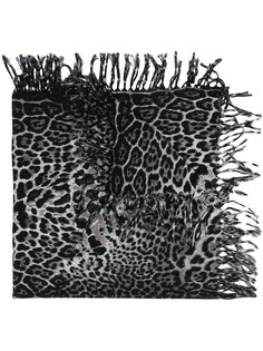 Saint Laurent шарф с анималистичным принтом