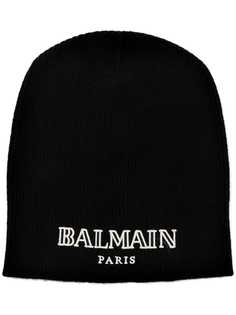 Balmain cashmere logo embroidered beanie