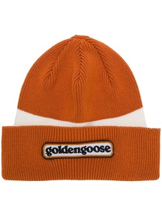 Golden Goose logo contrast beanie hat