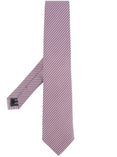 Gieves & Hawkes полосатый галстук с вышивкой