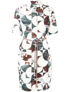 Odeeh платье-рубашка с геометрическим принтом
