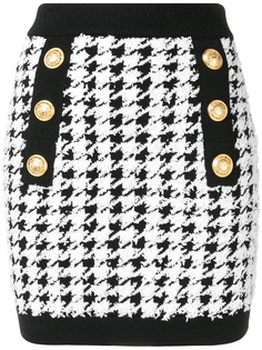 Balmain юбка мини в ломаную клетку