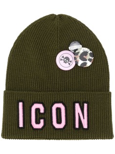 Dsquared2 шапка бини с аппликацией