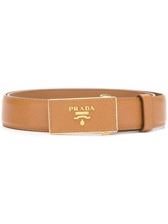 Prada ремень из кожи Saffiano с бляшкой с логотипом