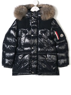 Moncler Kids пуховое пальто с капюшоном