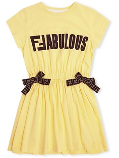 Fendi Kids платье FFabalous с принтом