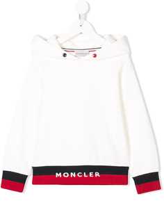 Moncler Enfant худи с логотипом и полосатой отделкой