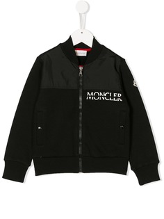 Moncler Enfant куртка-бомбер с вышивкой логотипа