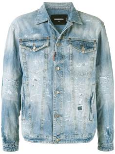 Dsquared2 джинсовая куртка с эффектом потертости