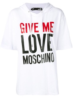 Love Moschino толстовка свободного кроя с капюшоном и слоганом