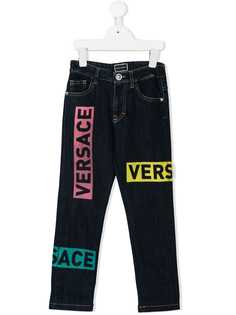 Young Versace джинсы с заплаткой с логотипом