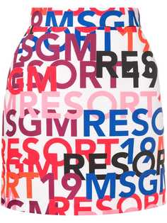MSGM юбка А-силуэта с логотипами