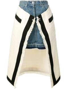 Sacai джинсовая юбка асимметричного кроя