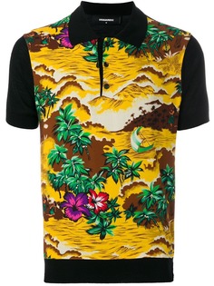 Dsquared2 футболка-поло с принтом-пейзажем Hawaii