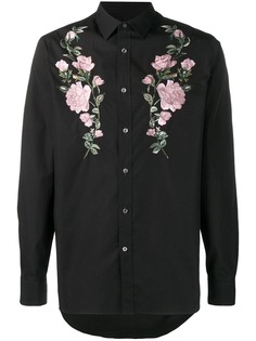 Alexander McQueen рубашка с вышивкой роз