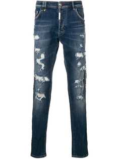 Philipp Plein джинсы скинни с эффектом потертости