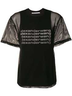 Alexander Wang сетчатая футболка с логотипом