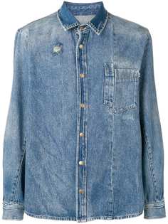 McQ Alexander McQueen состаренная джинсовая рубашка