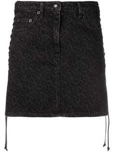 McQ Alexander McQueen джинсовая юбка с леопардовым принтом