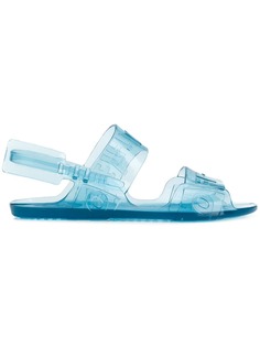 Off-White прозрачные сандалии с логотипом