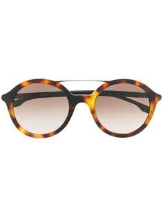 Boss Hugo Boss круглые солнцезащитные очки с эффектом черепашьего панциря