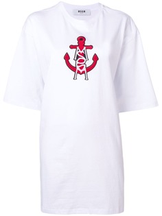 MSGM платье-футболка с принтом логотипа