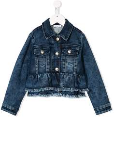 Monnalisa джинсовая куртка с вышивкой