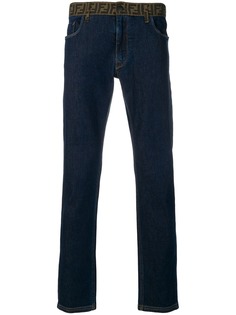 Fendi джинсы с принтом FF на поясе