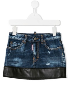 Dsquared2 Kids джинсовая мини-юбка с контрастной отделкой