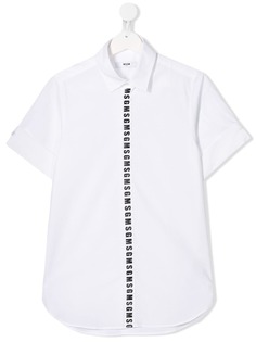 Msgm Kids рубашка с короткими рукавами и планкой-логотипом