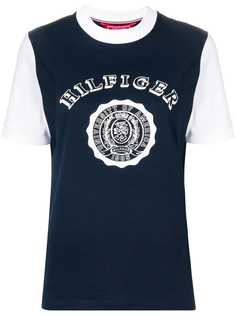 Hilfiger Collection футболка с контрастными рукавами и логотипом