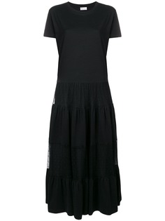 Red Valentino платье-футболка с кружевной вставкой
