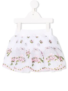 Monnalisa юбка с цветочной вышивкой