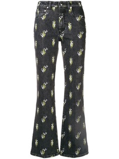 Sonia Rykiel расклешенные джинсы с цветочным принтом