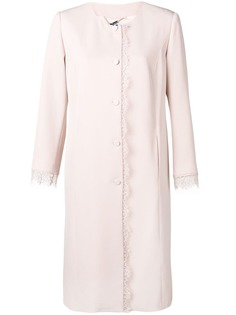 Blumarine пальто с кружевной отделкой