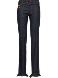 Prada джинсы с поясом и карманами