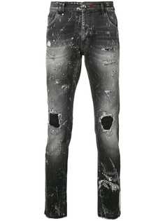 Philipp Plein джинсы скинни с эффектом потертости