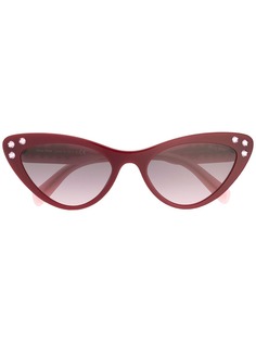 Miu Miu Eyewear "солнцезащитные очки в оправе ""кошачий глаз"" с кристаллами "