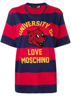 Love Moschino футболка в полоску с эмблемой