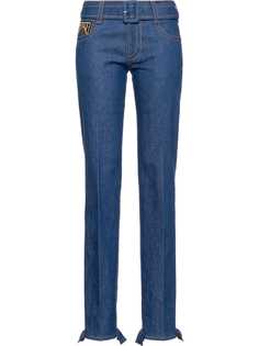 Prada джинсы с поясом и пятью карманами