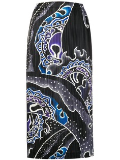 Pleats Please By Issey Miyake плиссированная юбка с принтом