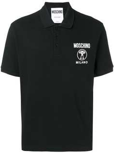 Moschino рубашка-поло с логотипом спереди