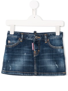 Dsquared2 Kids выбеленная джинсовая юбка мини
