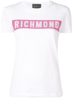John Richmond футболка с логотипом и заклепками