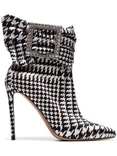 Alexandre Vauthier ботильоны Yasmin 100 в ломаную клетку с пряжкой