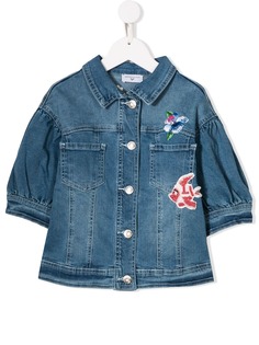 Monnalisa джинсовая куртка с вышивкой Little Mermaid